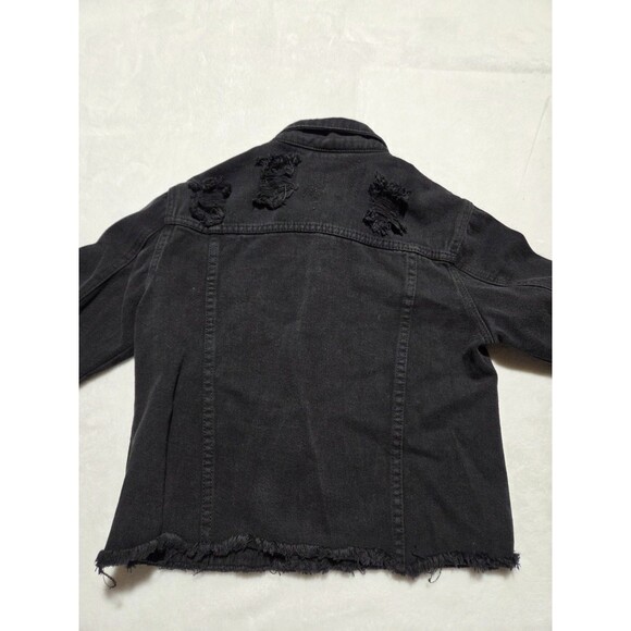 Levi’s Womens Medium Black Trucker Cropped Denim Jacket Fitted with Stretch - Picture 2 of 10